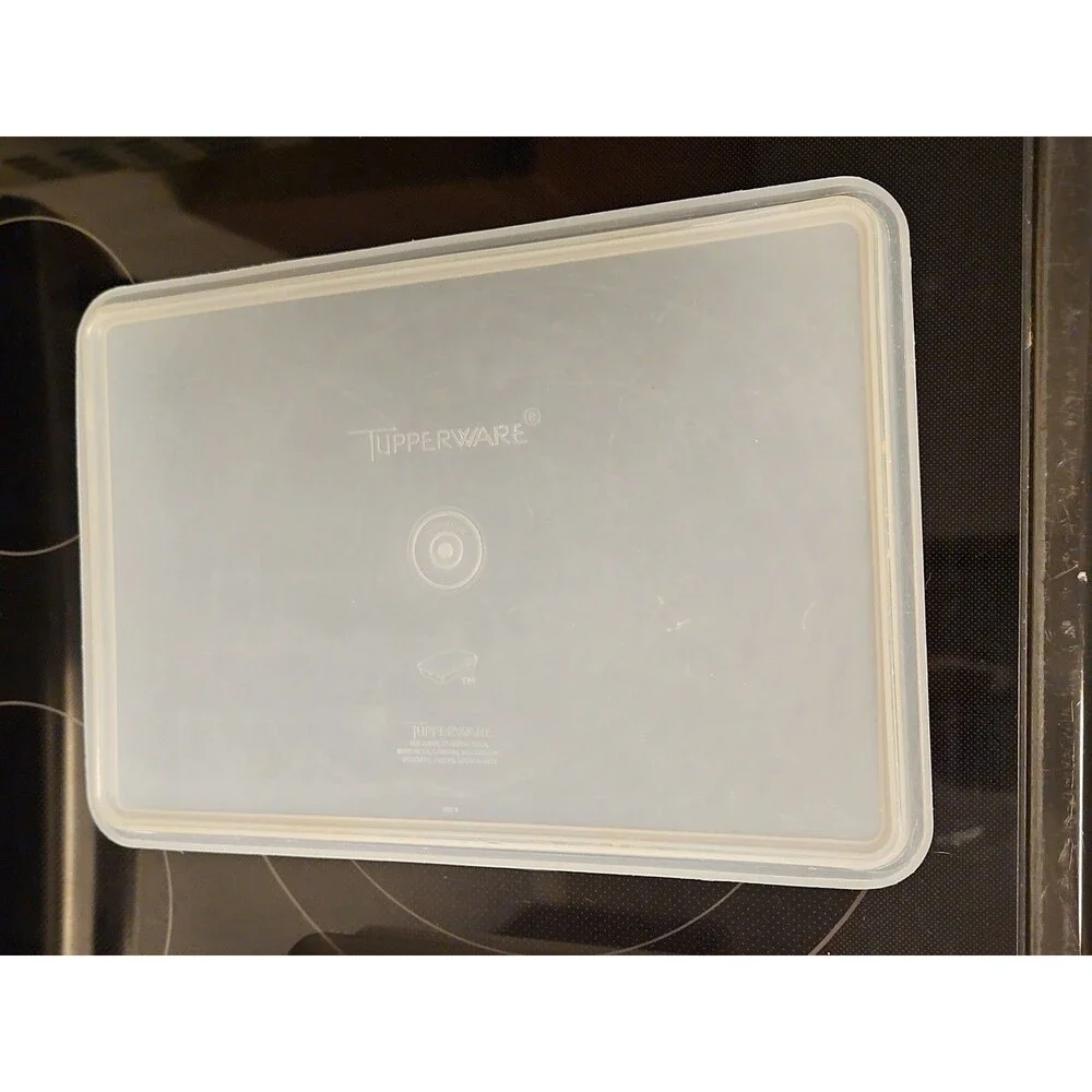 Vintage Tupperware Handolier #290 Sheer Rectangle Keeper With #291 Lid READ